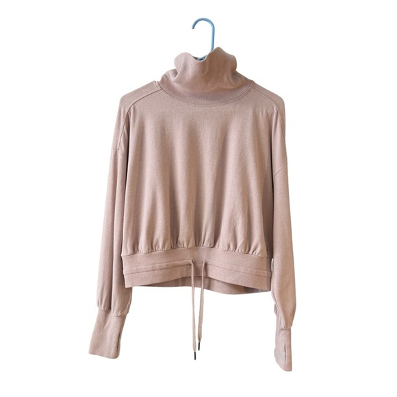 Sweaty Betty Melody Fleece Pullover Sweatshirt Size 6 Pink Funnel Neck Athletic - Picture 11 of 12